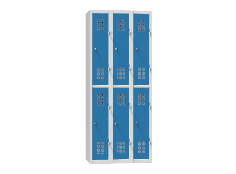 Kovová šatní skříň 6-box na soklu
